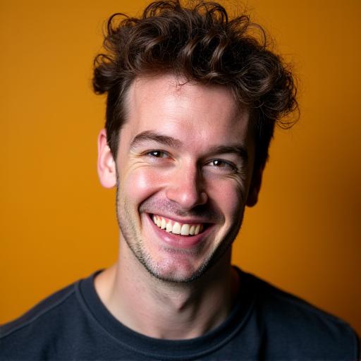Headshot of comedian Liam O'Connor, with a mischievous grin.